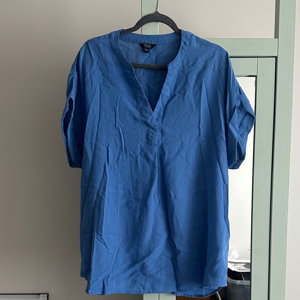 RACHEL Rachel Roy Casual Blue Men's Button Down Shirt